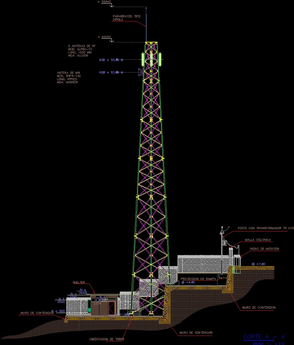  Tower  Of Telecommunications DWG  Section for AutoCAD 