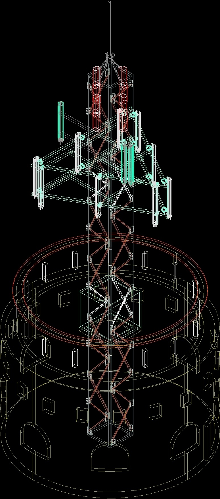  Tower  Of Telecomunications 3D DWG  Model for AutoCAD 