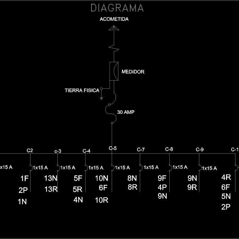 Unifilar Diagram DWG Block for AutoCAD • Designs CAD