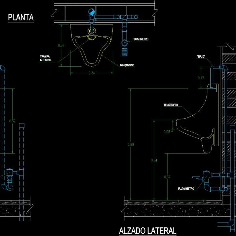 Urinal Detail Dwg Detail For Autocad • Designs Cad 