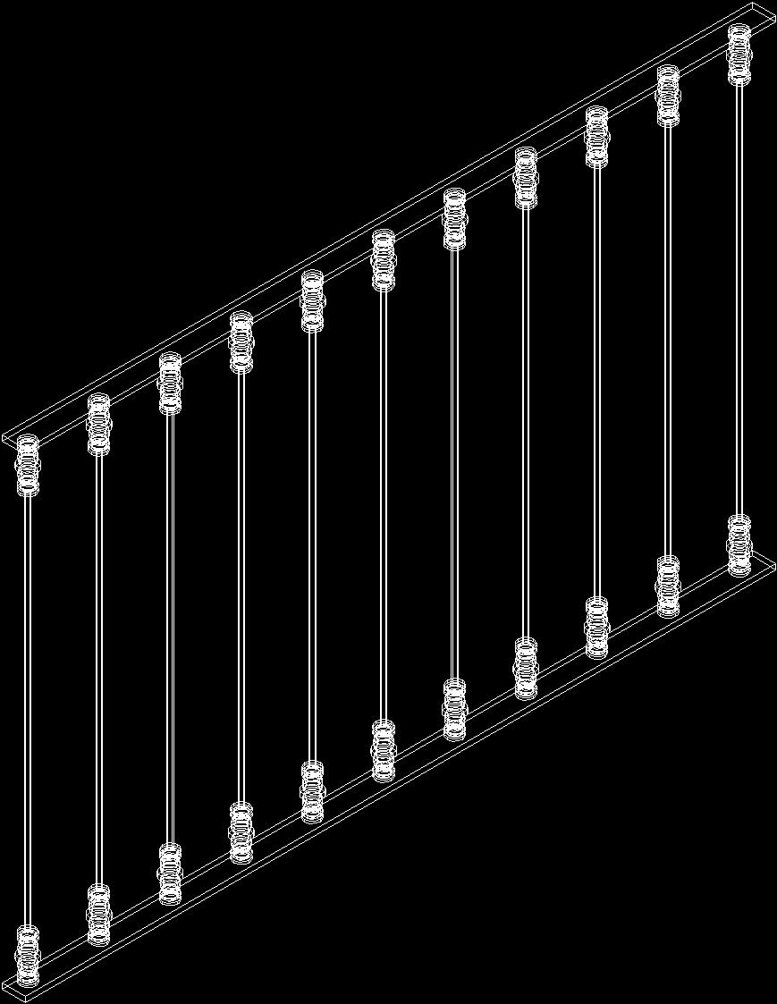 Colonial Wrought Iron Railing 3D DWG Model for AutoCAD • Designs CAD