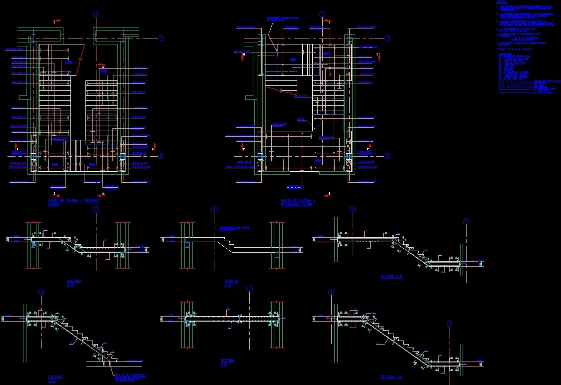 Concrete Stairs Dwg Detail For Autocad • Designs Cad 