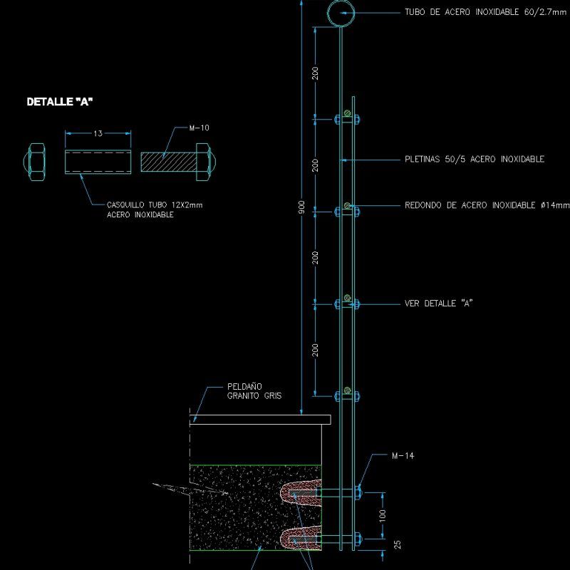 Detail Handrail DWG Detail for AutoCAD • Designs CAD
