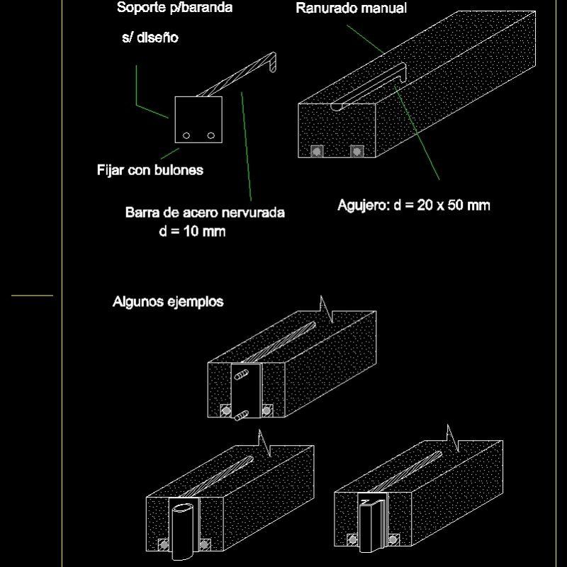 Detailm Fixation Handrail In Step DWG Detail for AutoCAD • Designs CAD