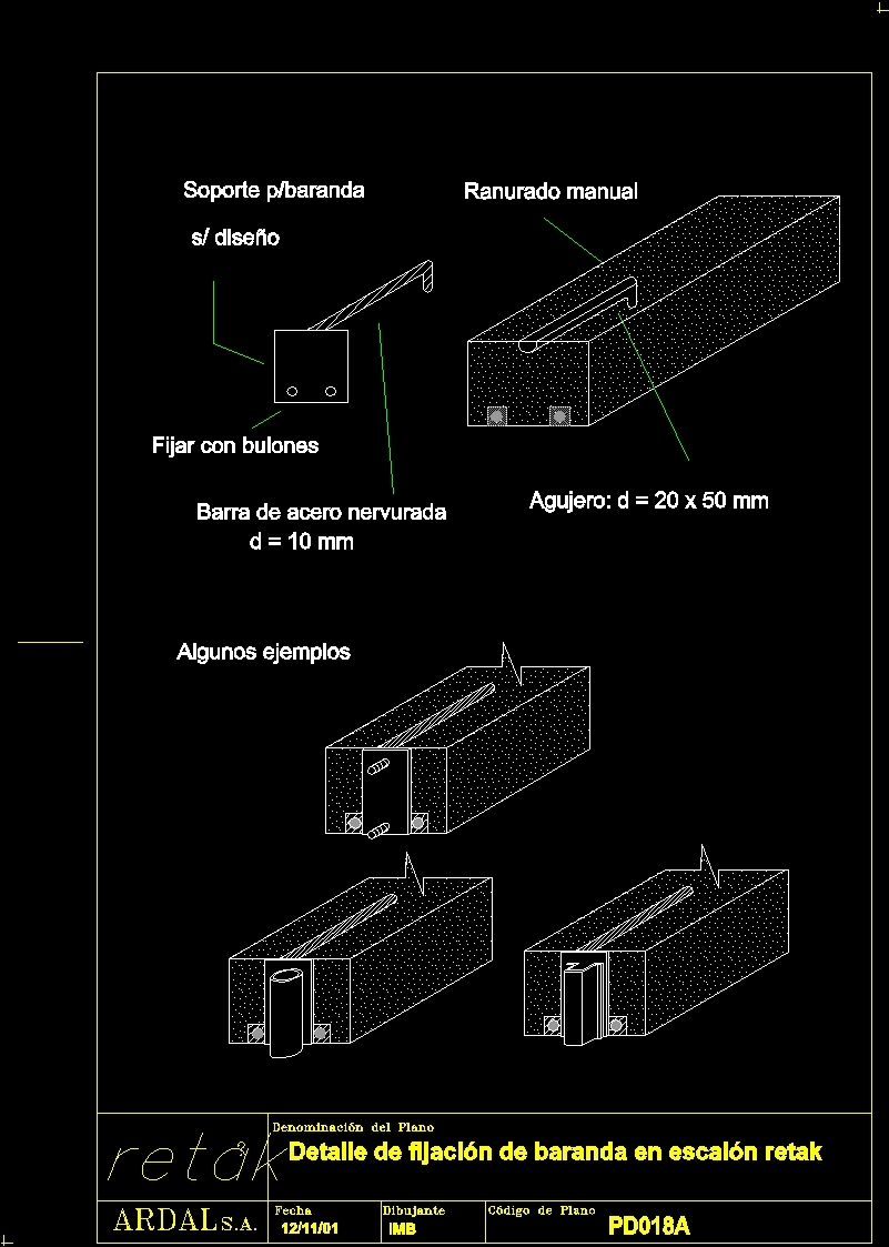 Detailm Fixation Handrail In Step DWG Detail for AutoCAD • Designs CAD