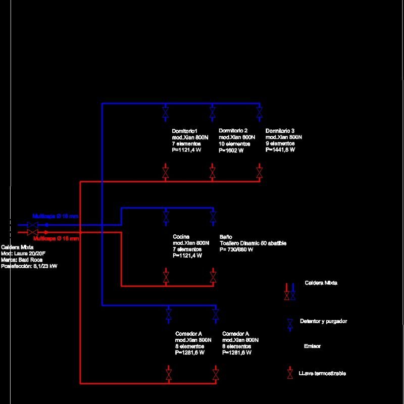 Diagram Of Heating Radiators DWG Block for AutoCAD • Designs CAD