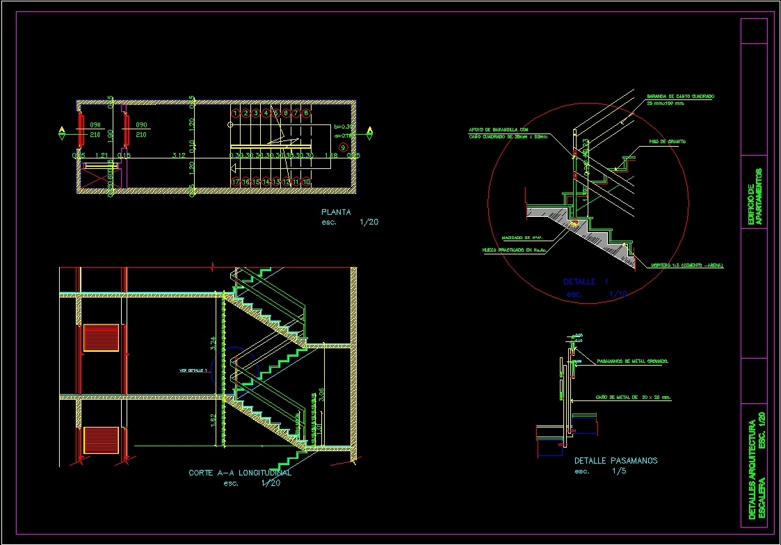 Double-L-Stair DWG Detail for AutoCAD • Designs CAD