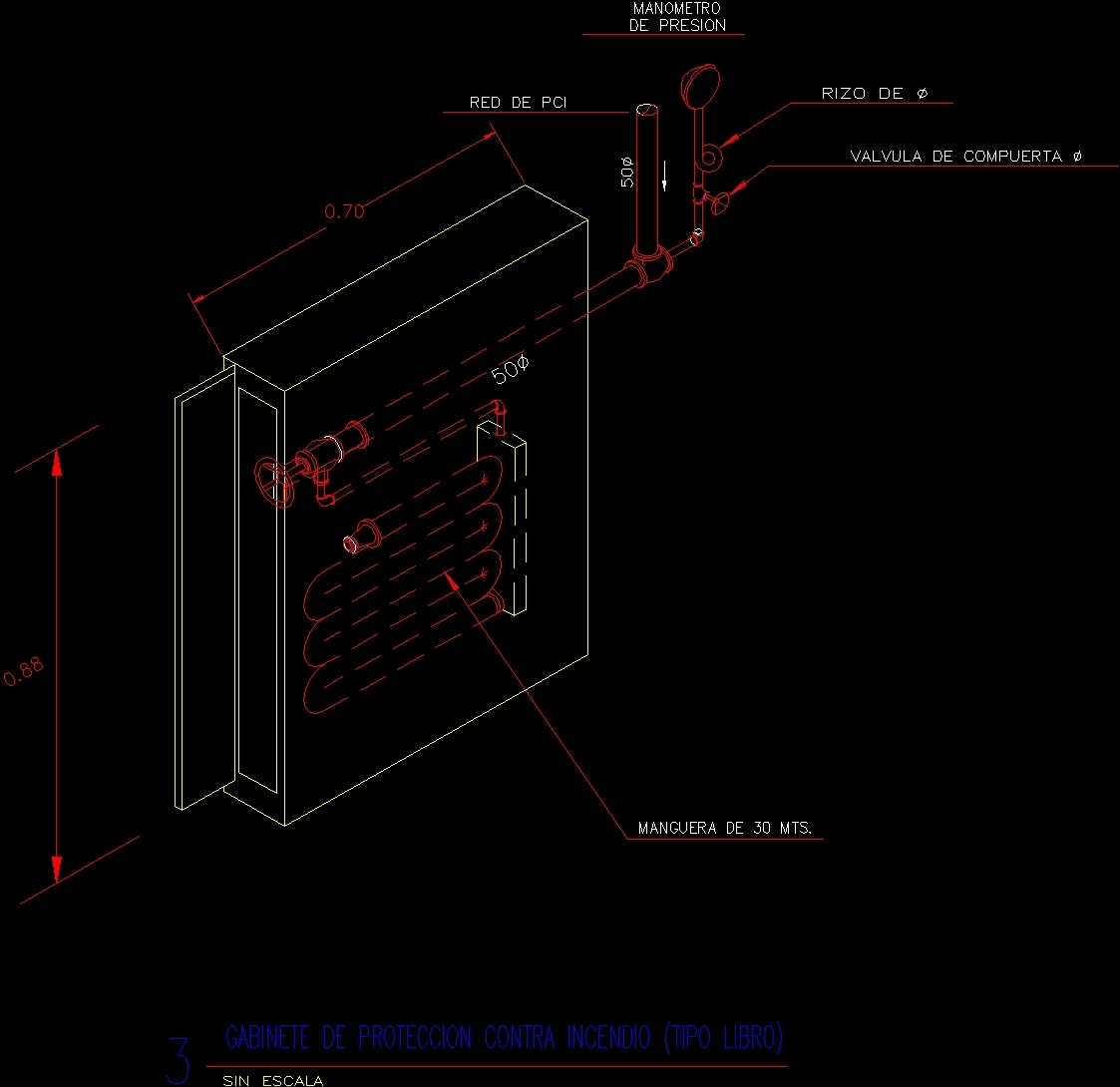 Fire Extinguisher Hose Dwg Detail For Autocad