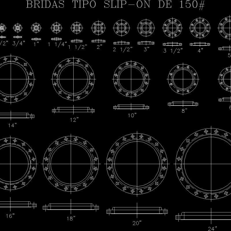 Flanges 150 So 2D DWG Block for AutoCAD • Designs CAD