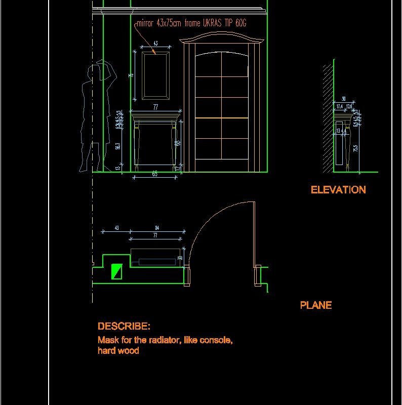 Furniture - Radiator Mask DWG Block for AutoCAD • Designs CAD