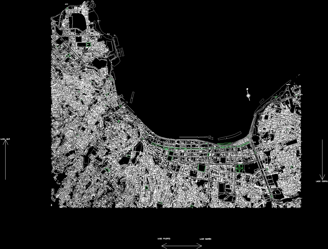 Map Valparaiso, Chile Postal Zones DWG Block for AutoCAD • Designs CAD