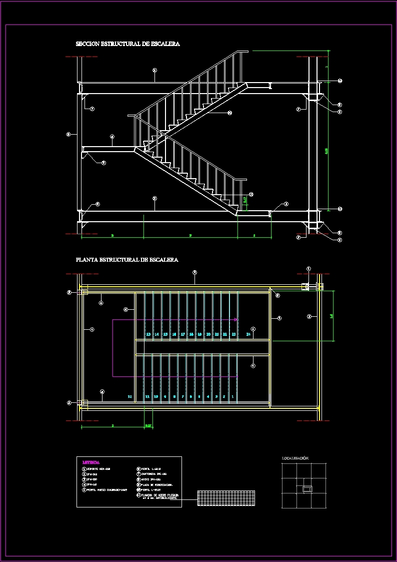 Разрез лестницы чертеж dwg