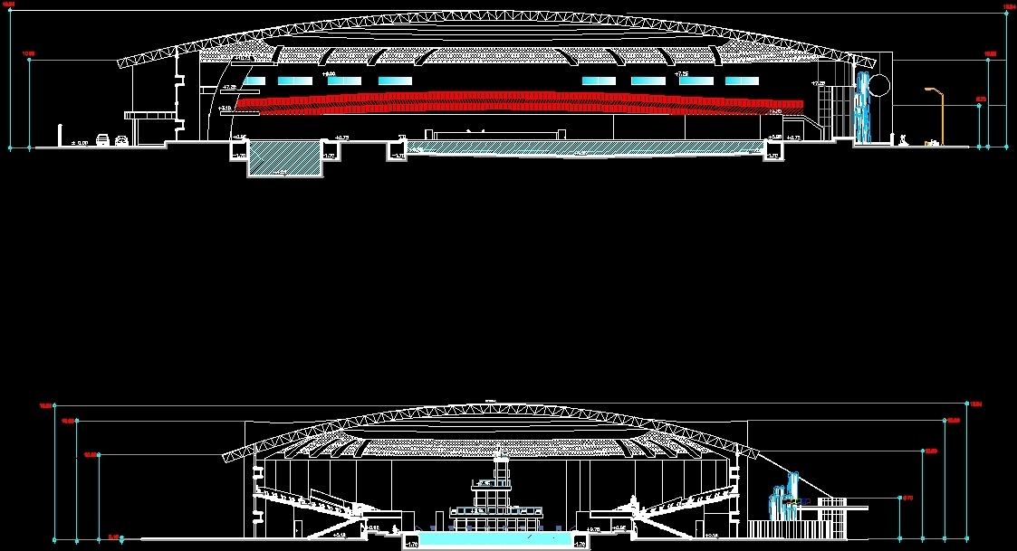 Бассейн чертеж dwg