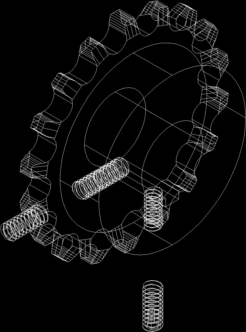 Pinion Gear, 18 Teeth With Ratchet Lock DWG Block for AutoCAD • Designs CAD