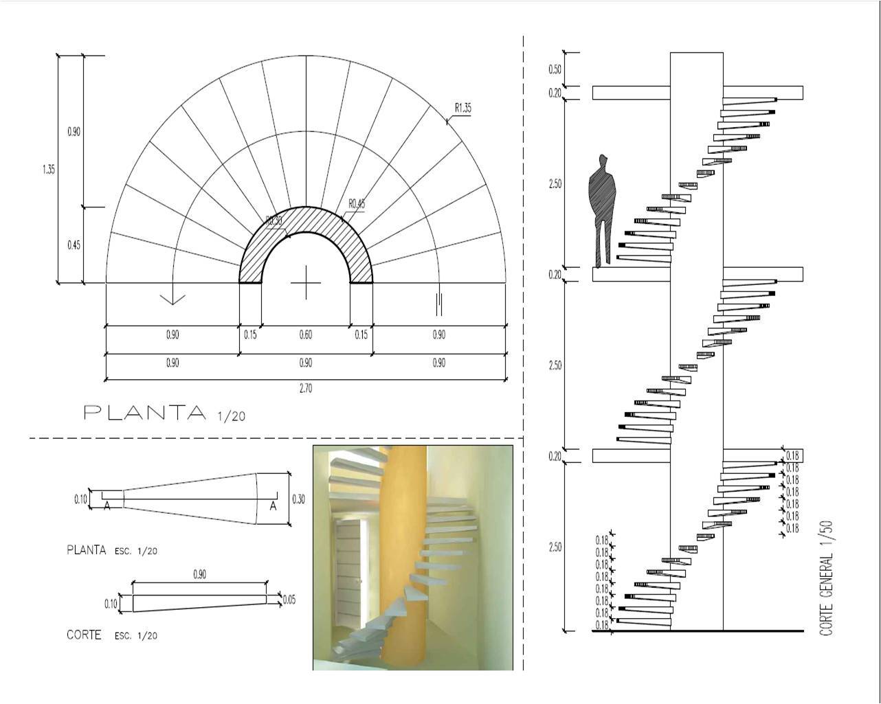 Crescent Staircase DWG Block for AutoCAD • Designs CAD