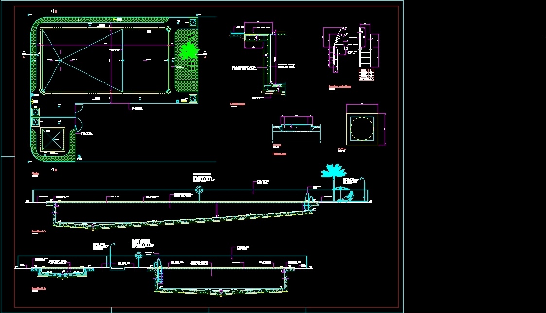 swimming pool section dwg