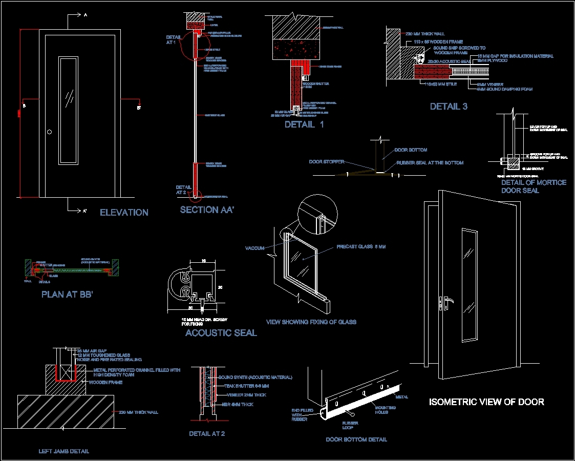 Sound Proof Door  DWG  Section for AutoCAD  Designs  CAD
