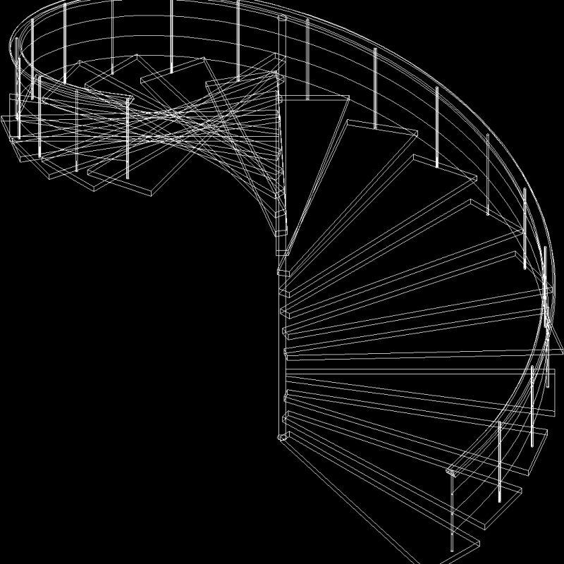 Spiral Staircase 3D DWG Model for AutoCAD • Designs CAD