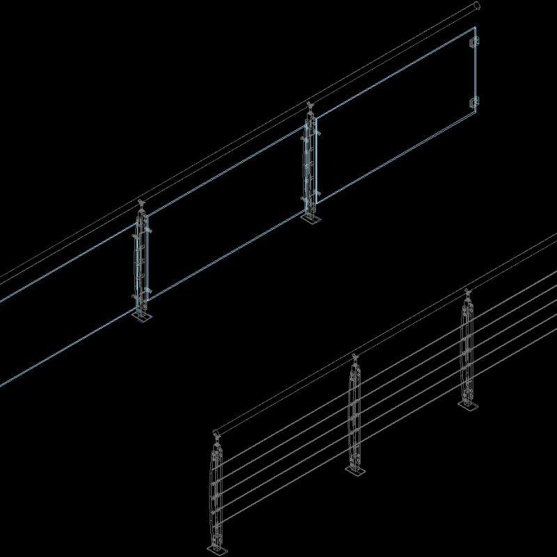 Stainless Steel Handrails DWG Block for AutoCAD • Designs CAD