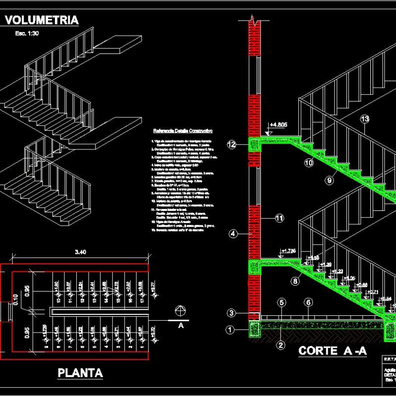 Stair Detail DWG Section for AutoCAD • Designs CAD