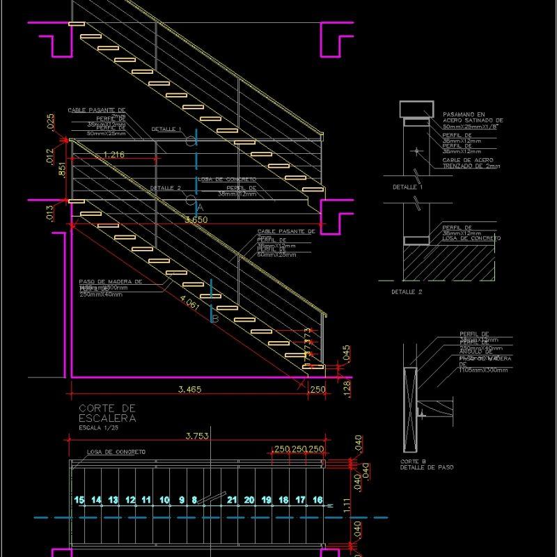 Stair Details DWG Detail for AutoCAD • Designs CAD