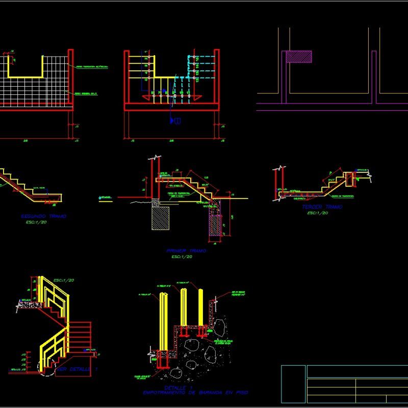 Stair In U DWG Section for AutoCAD • Designs CAD