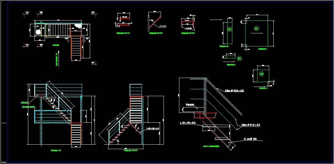 Лестницы чертежи dwg