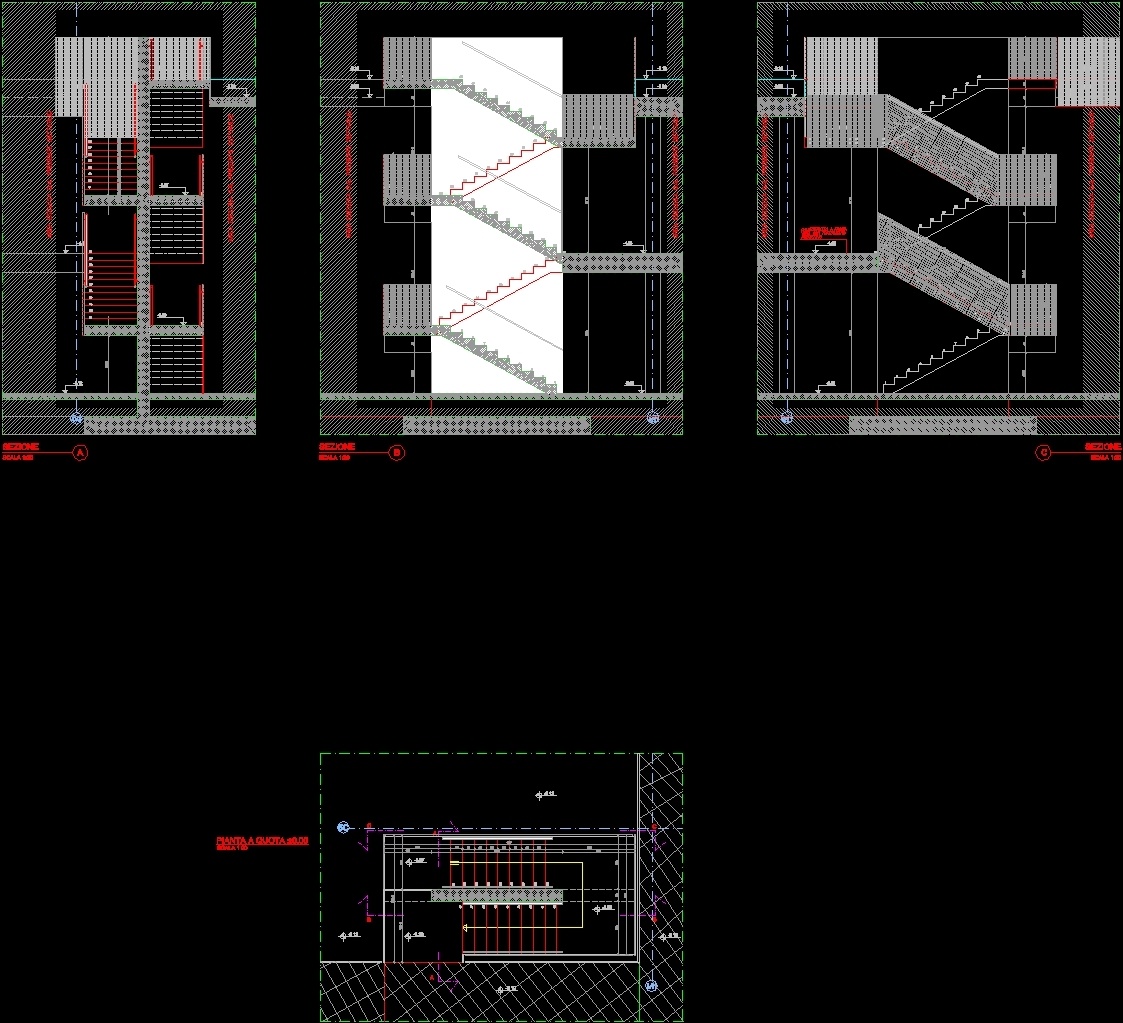 Stairway DWG Section for AutoCAD • Designs CAD
