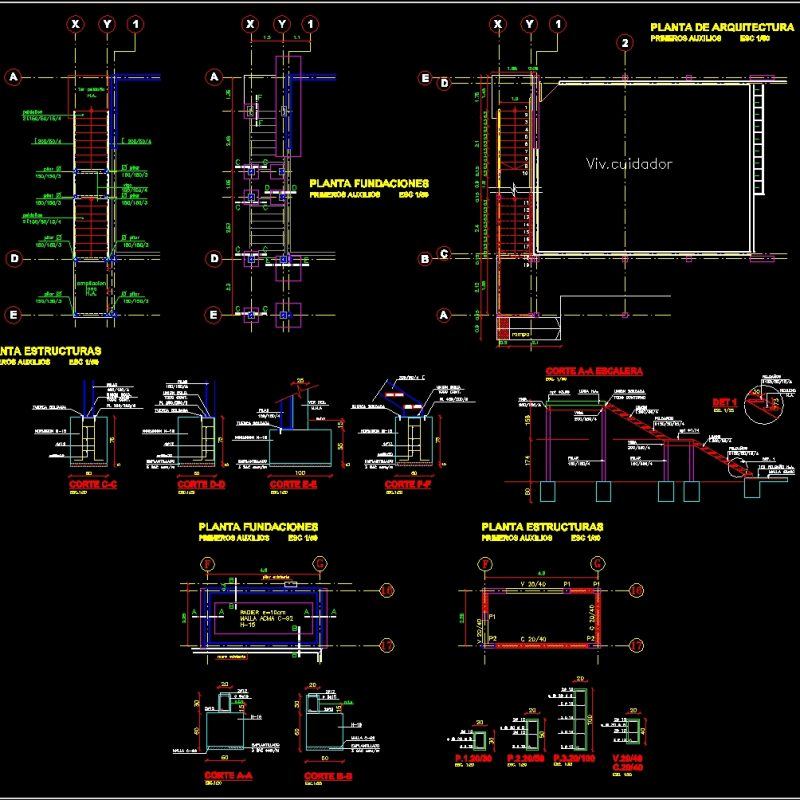 Stairway Metallic Structure DWG Detail for AutoCAD • Designs CAD