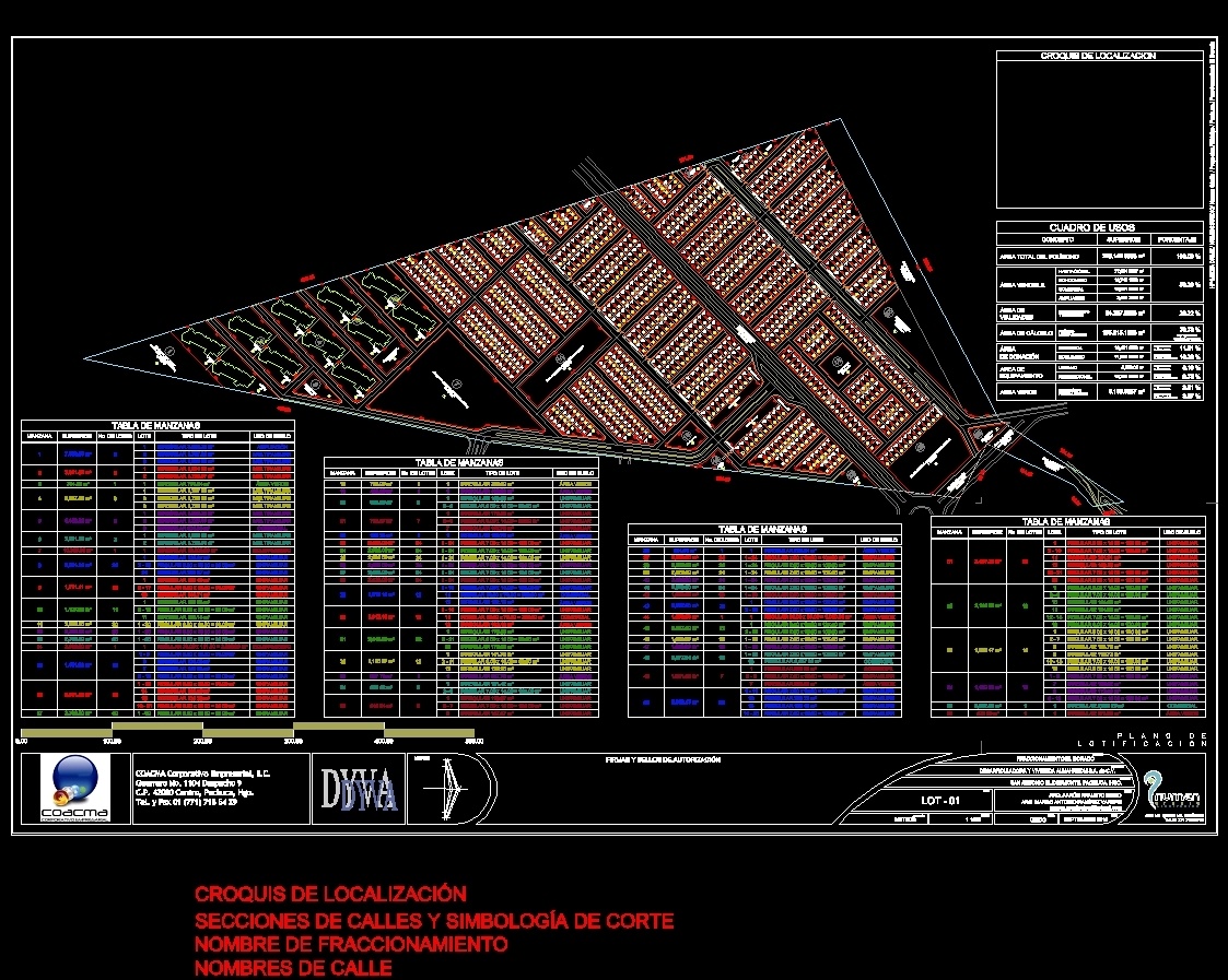 Subdivision Map El Dorado -- Pachuca, Mexico DWG Block for ...
