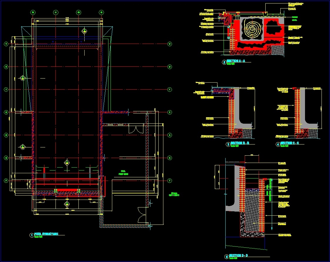 Reinforced Concrete Swimming Pool (Static Plans) CAD Files, DWG Files ...