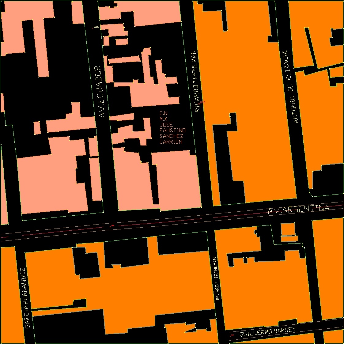Updated Drawing Of A Quadrant Of The District De BreÑA DWG Block for