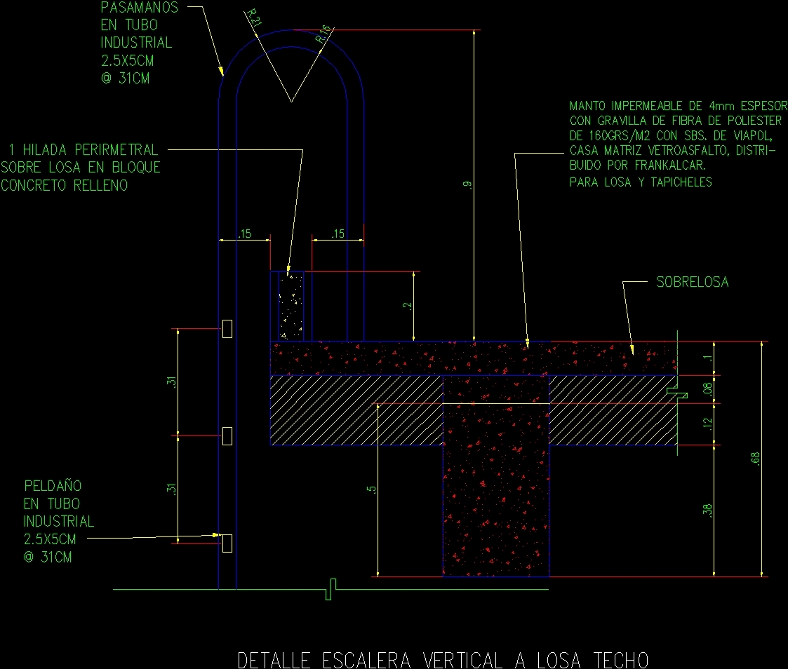 Vertical Stairs DWG Detail for AutoCAD • Designs CAD