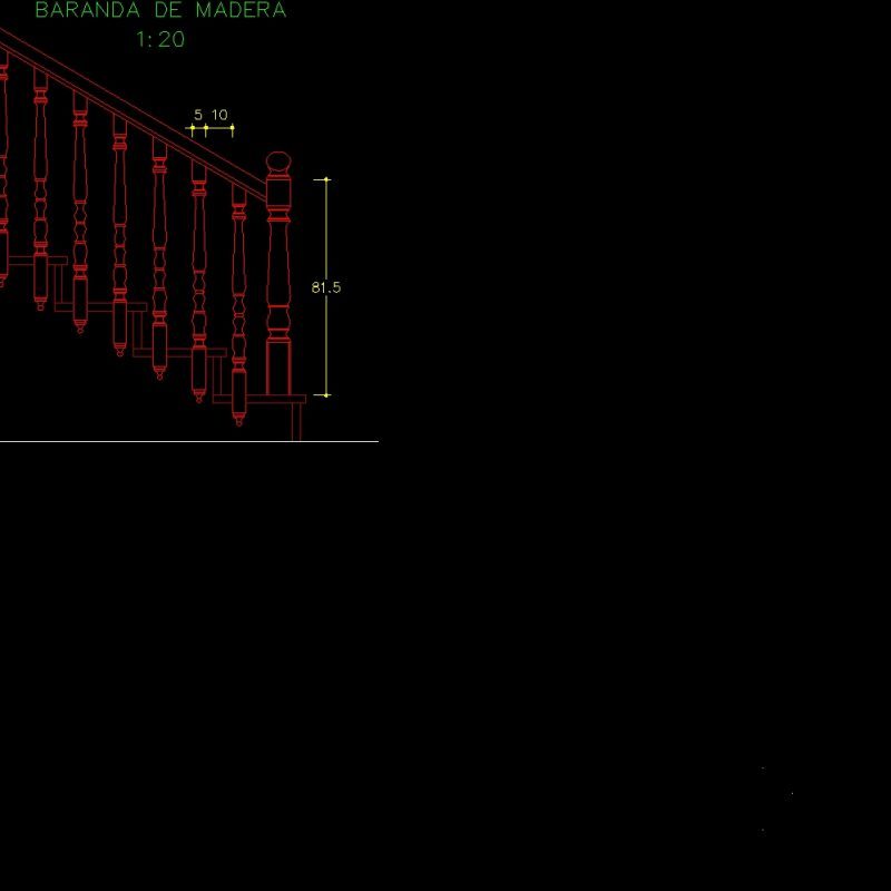 Wooden Handrail DWG Block for AutoCAD • Designs CAD