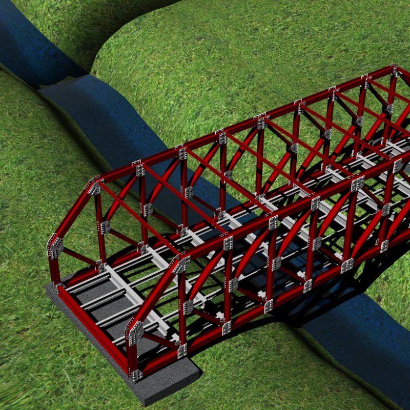 Steel Structure K Truss Bridge 3D DWG Model for AutoCAD