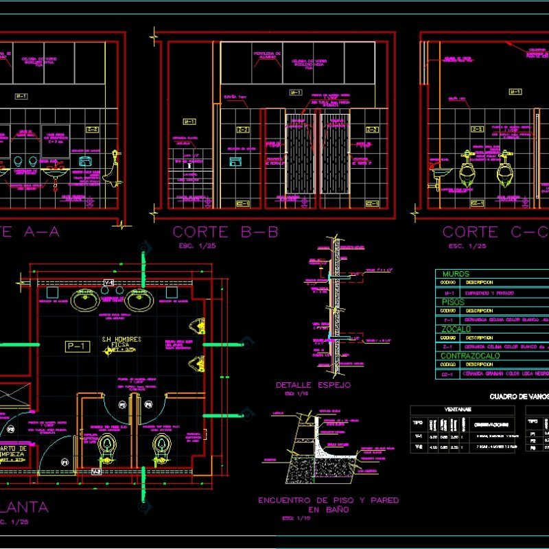 Bath Finishes And Details DWG Full Project for AutoCAD • Designs CAD