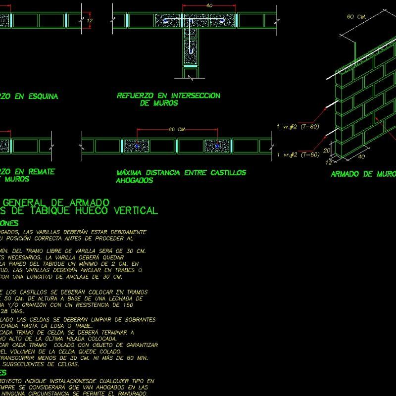 Block Wall Standards--12x20x40 DWG Plan for AutoCAD • Designs CAD