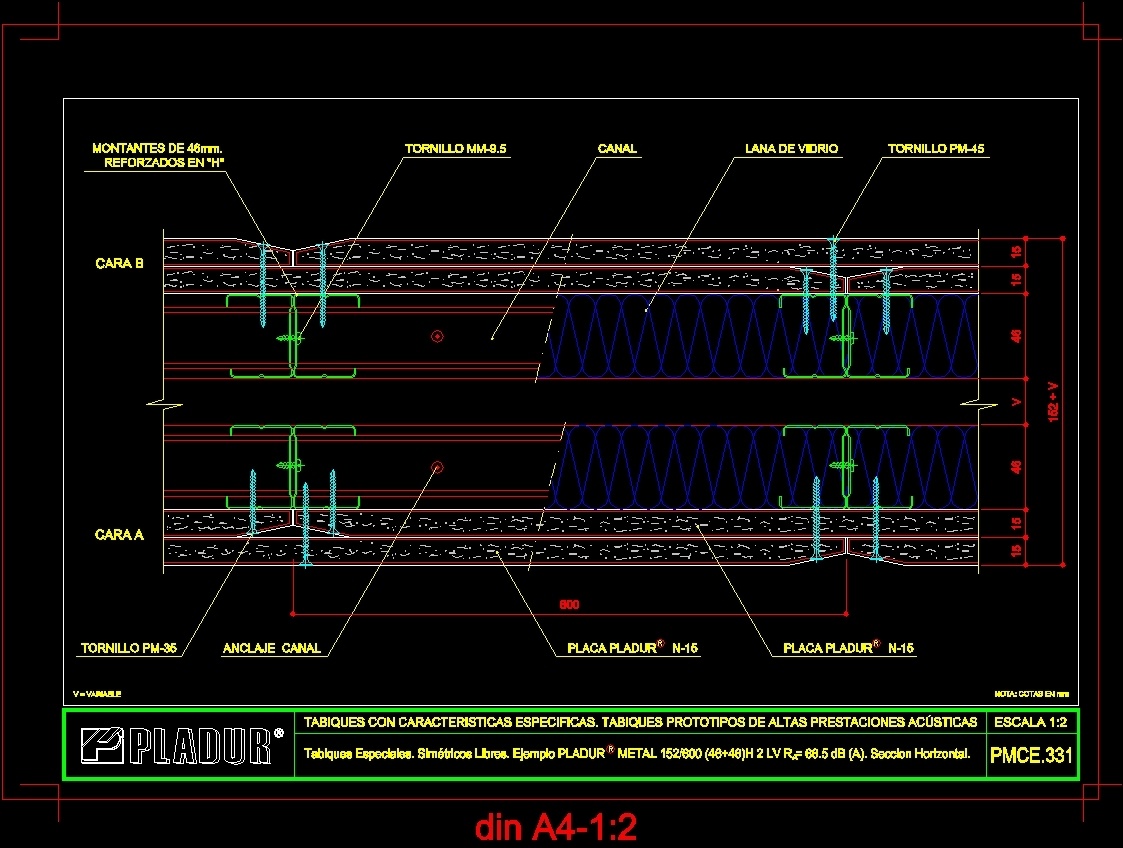 Blocks Prototypes Height Acoustic Benefits DWG Section for AutoCAD