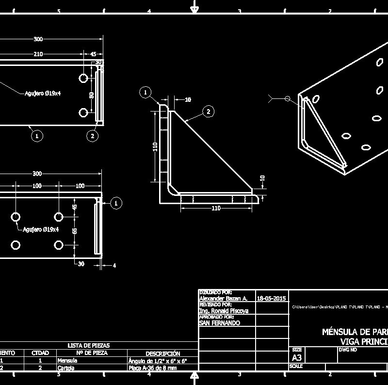 Bracket For Square Beam DWG Block for AutoCAD • Designs CAD