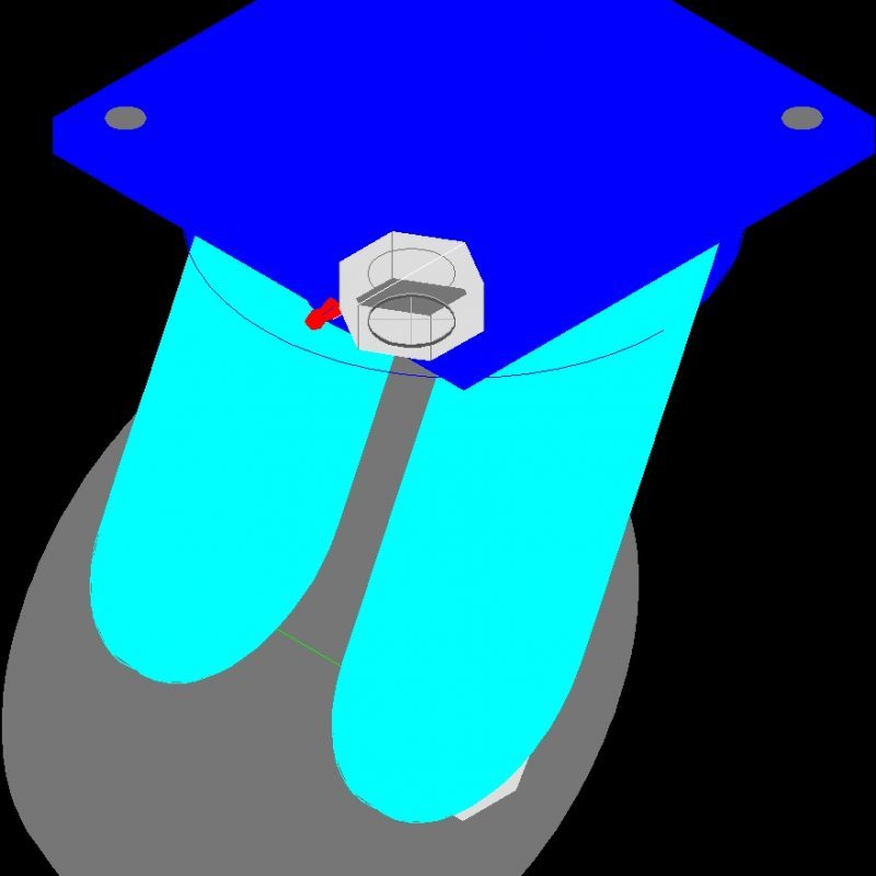Caster Wheel 3D DWG Model for AutoCAD • Designs CAD