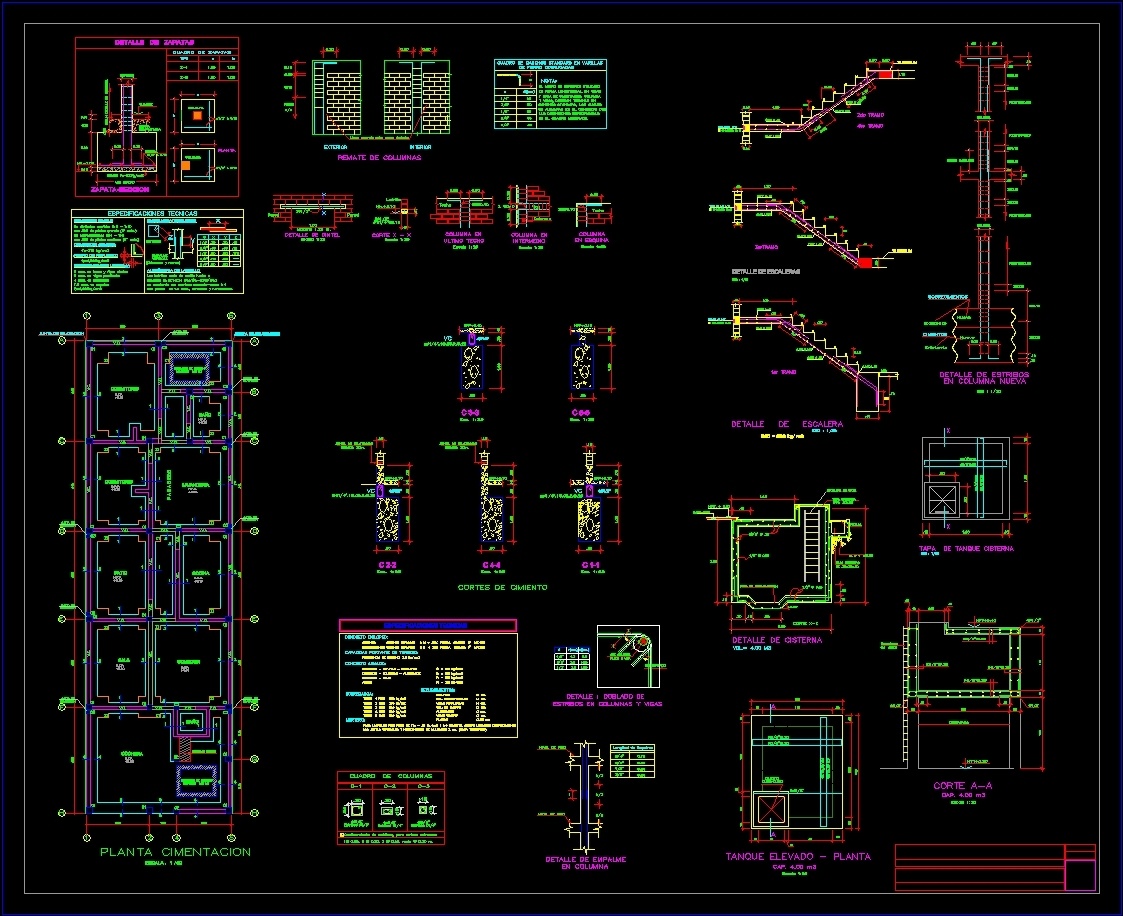 Cimentacion Housing Dwg Detail For Autocad Designs Cad