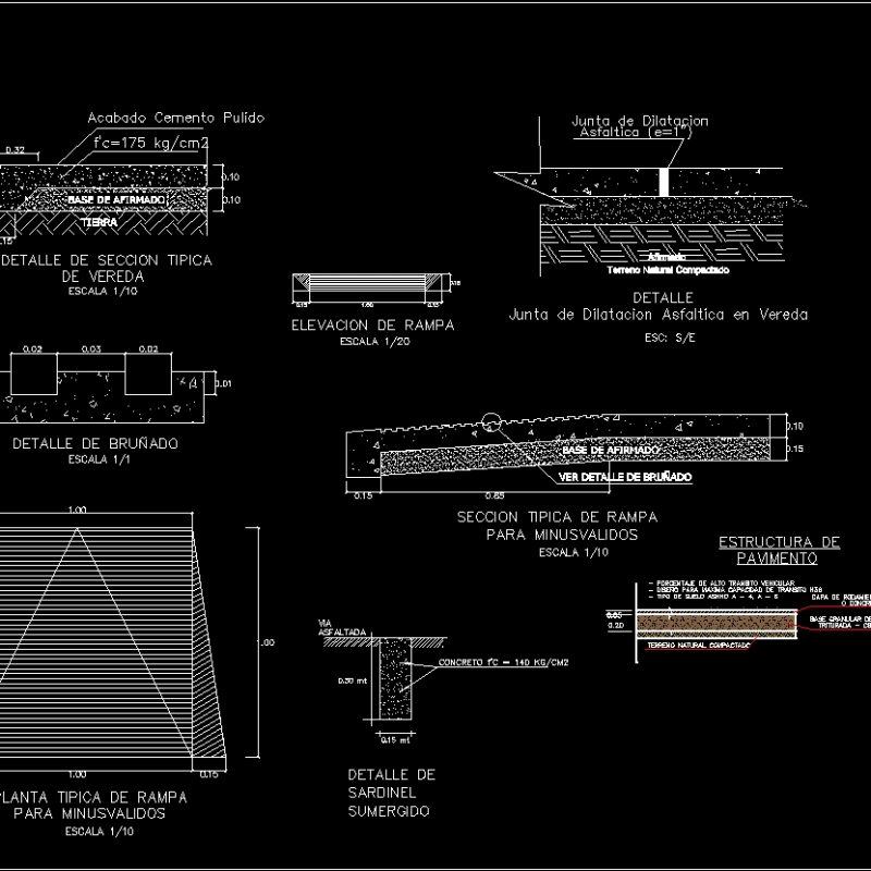 Concrete Sidewalks Details DWG Detail for AutoCAD • Designs CAD