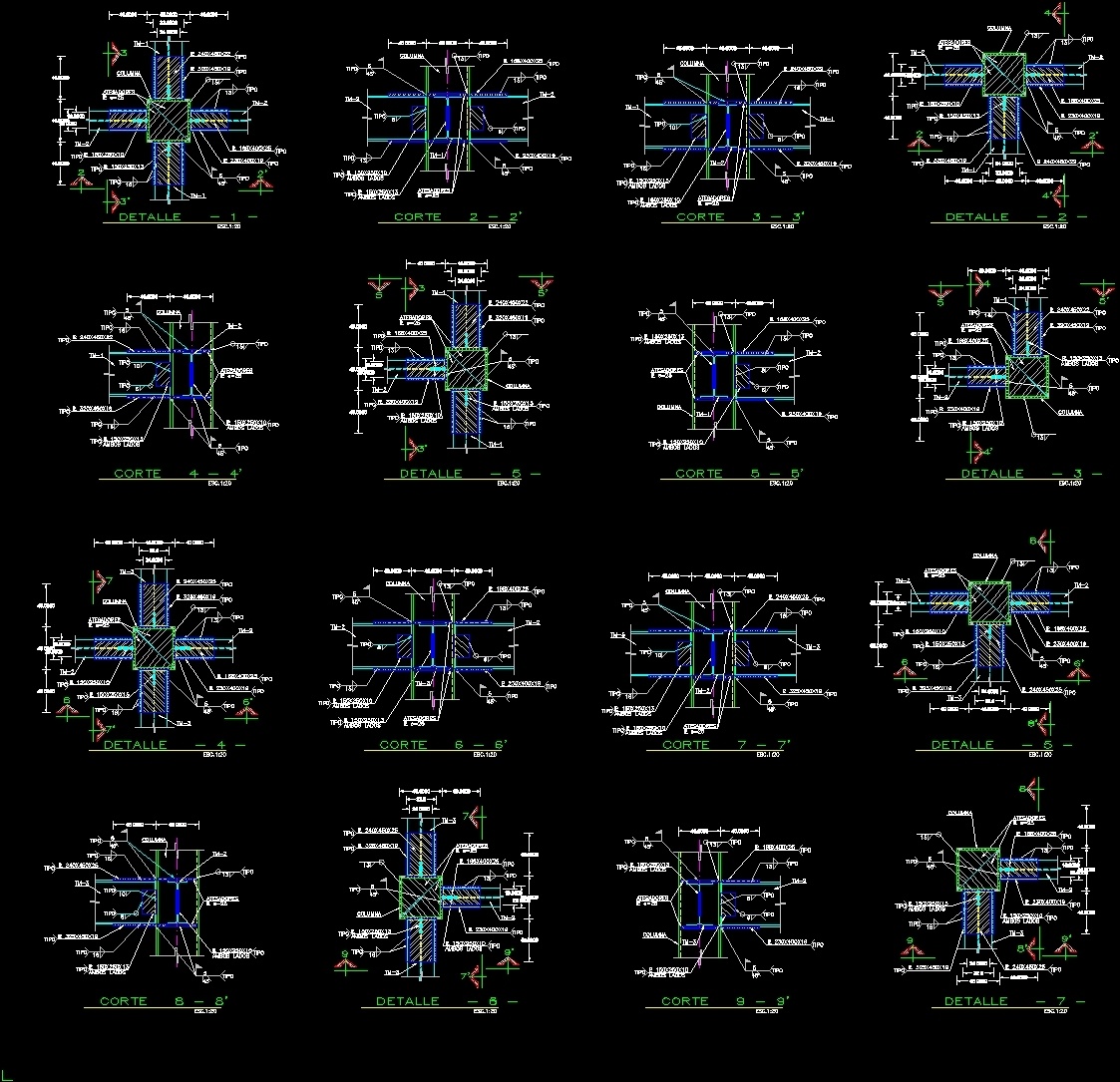 Connection Of Steel Beams To Columns DWG Detail for AutoCAD • Designs CAD