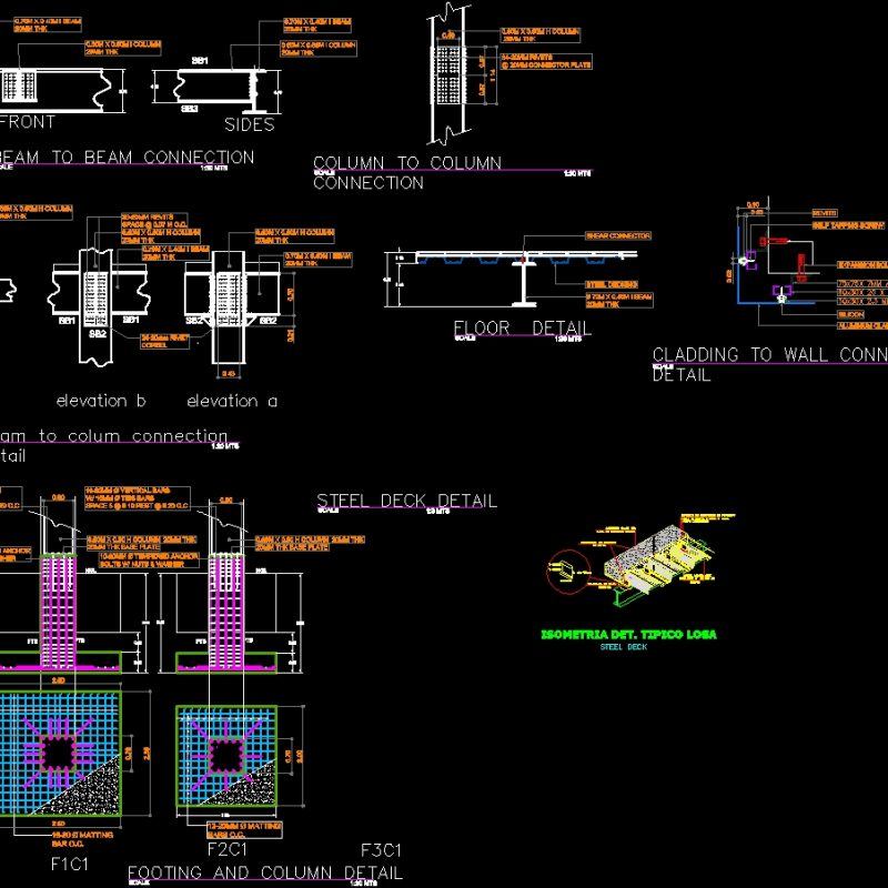 Connections Of Steel Beams DWG Detail for AutoCAD • Designs CAD