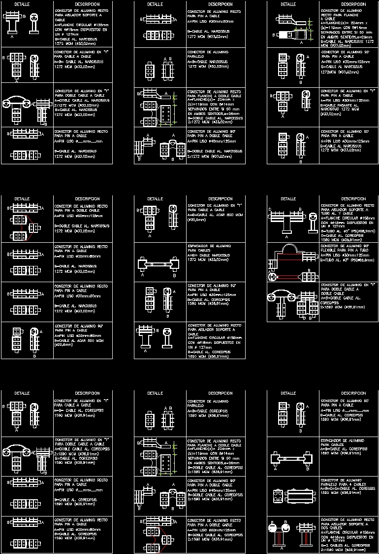 Connectors Of High Tension DWG Block for AutoCAD • Designs CAD