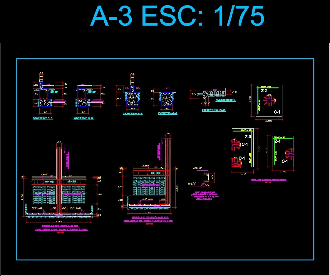 Plano Cimentacion Autocad