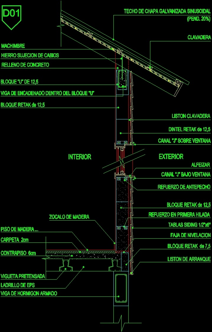 Detail Wall Retak And Siding DWG Detail for AutoCAD • Designs CAD