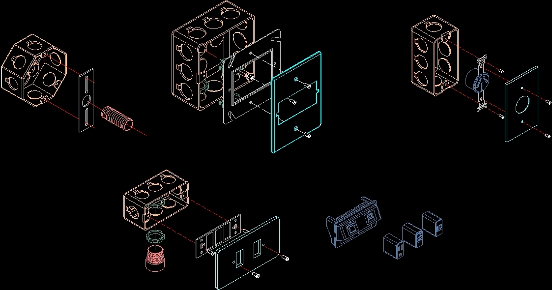 Details Small Cases For Installations DWG Detail for AutoCAD • Designs CAD