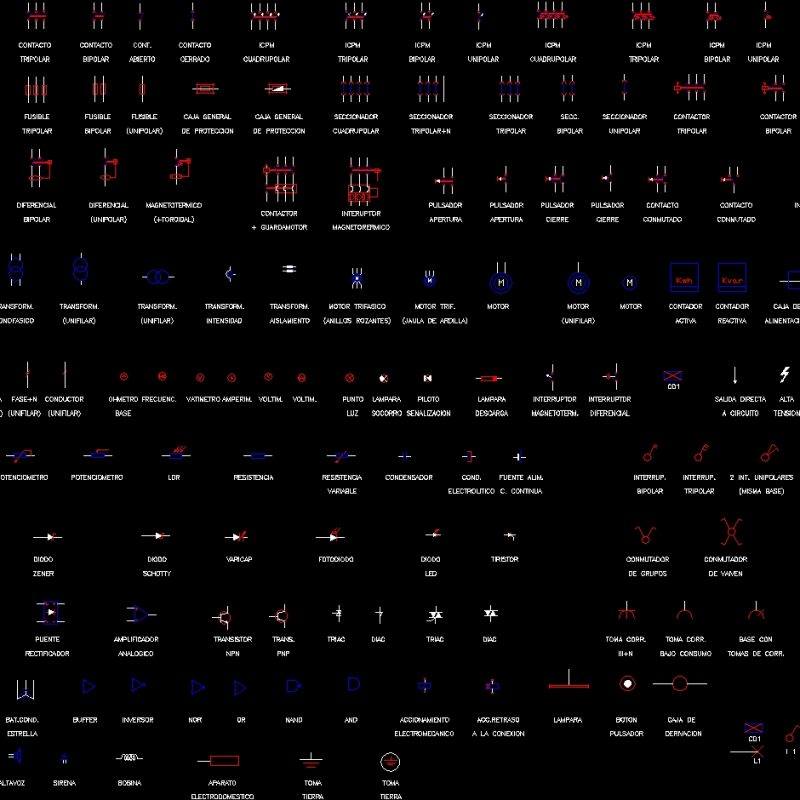 Electric Symbols DWG Plan for AutoCAD • Designs CAD