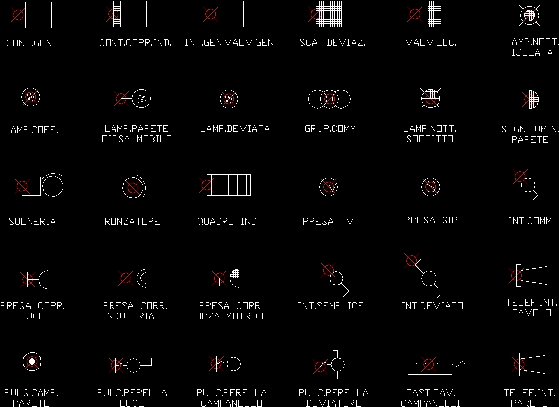 Electrical Symbols Residential DWG Block For AutoCAD Designs CAD